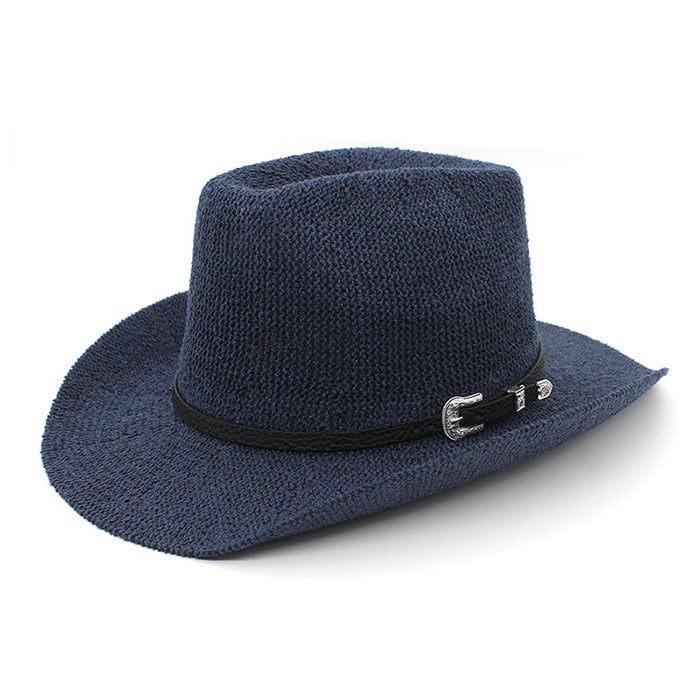 Collapsible Raffia Straw Trilby Fedora