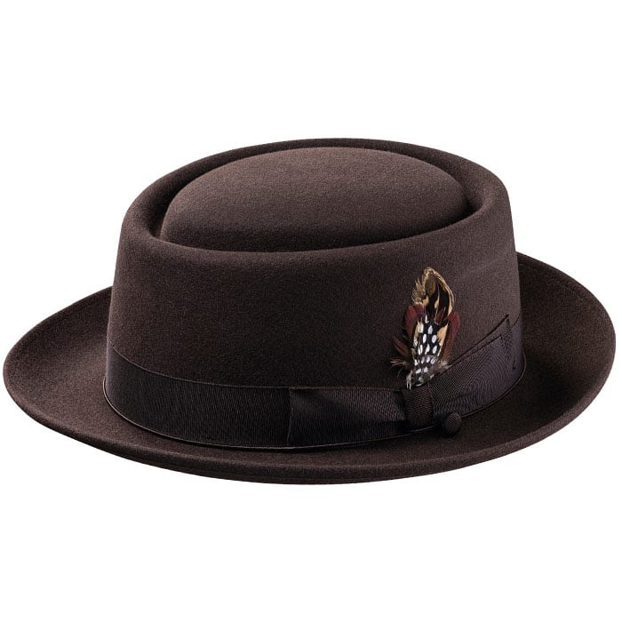 Porkpie Oak Hat-Dark Brown