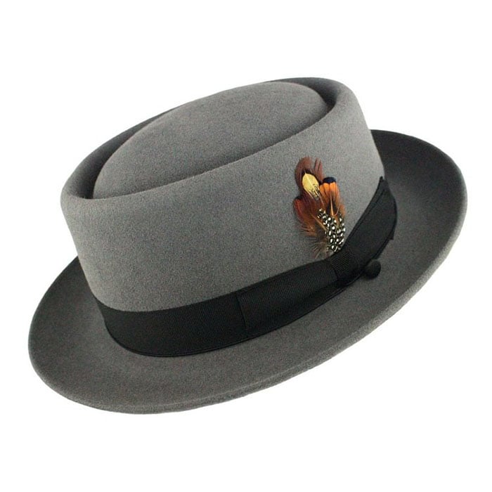 Porkpie Oak Hat-Steel Grey