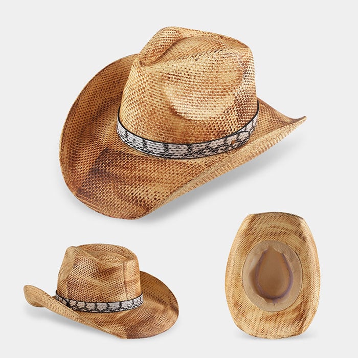 Vintage West Cowboy Straw Hat