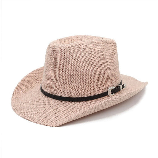 Collapsible Raffia Straw Trilby Fedora