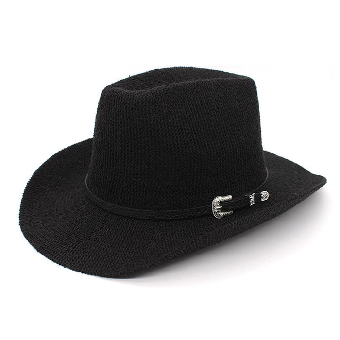 Collapsible Raffia Straw Trilby Fedora