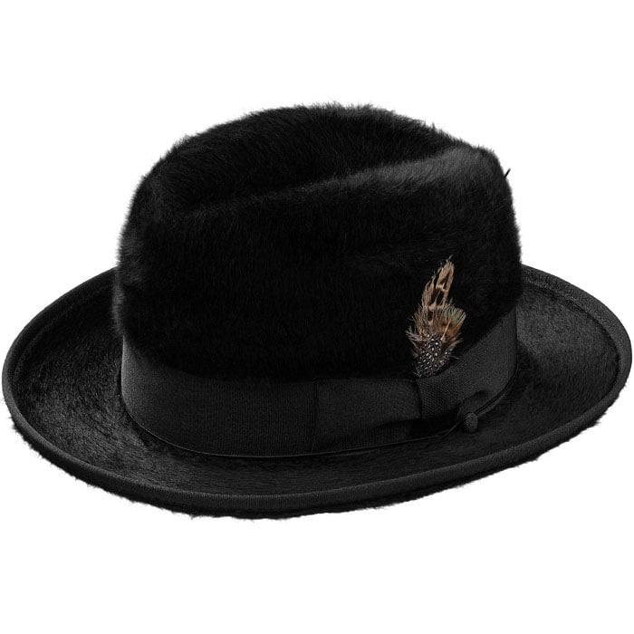 Alpha Godfather Homburg Hat-Black