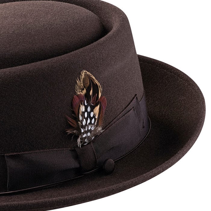 Porkpie Oak Hat-Dark Brown