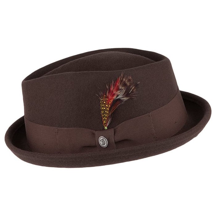 Jaxon & James Crushable Diamond Crown Pork Pie Hat - Brown