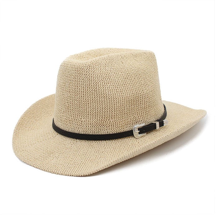 Collapsible Raffia Straw Trilby Fedora